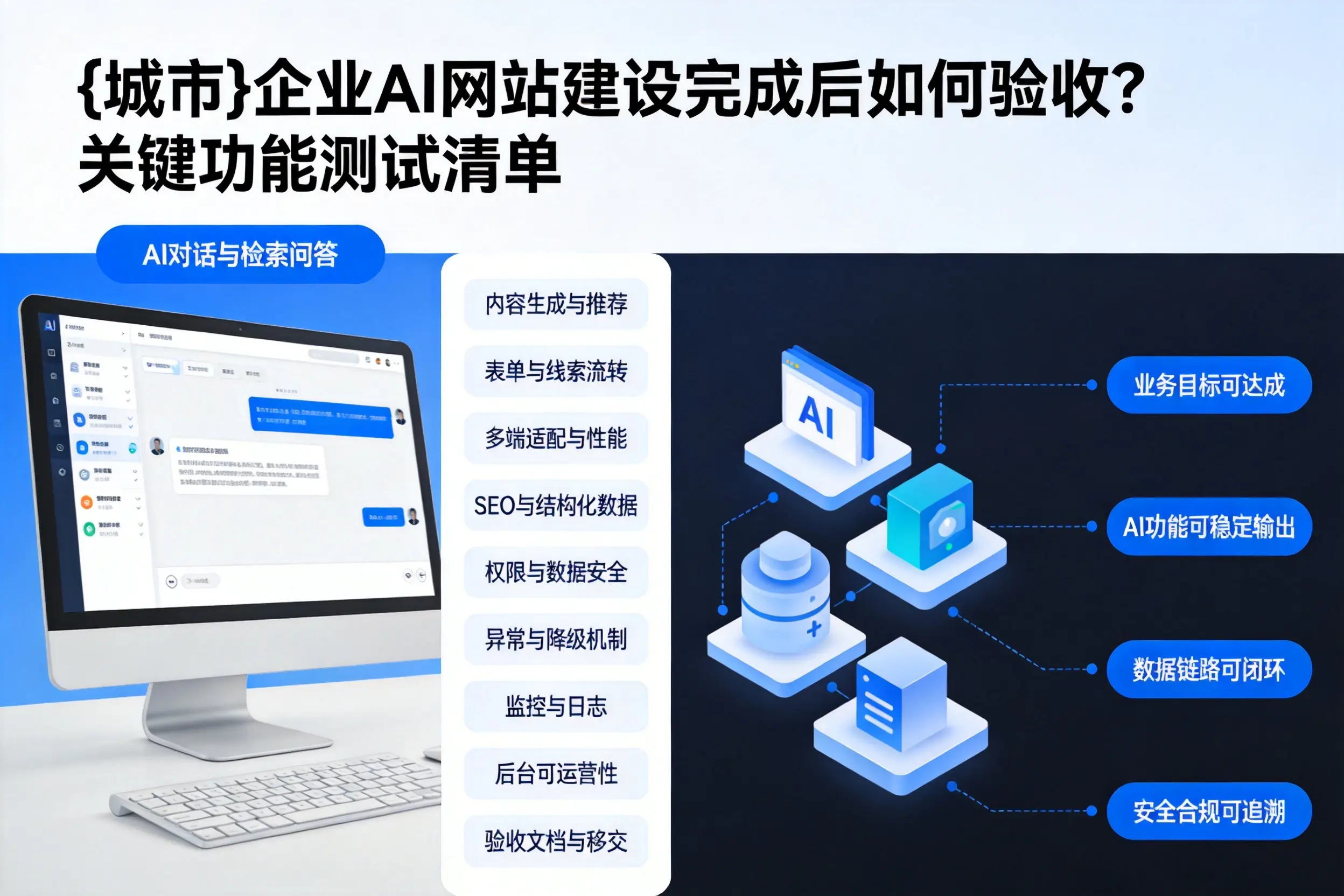 肇庆企业AI网站建设完成后如何验收？关键功能测试清单