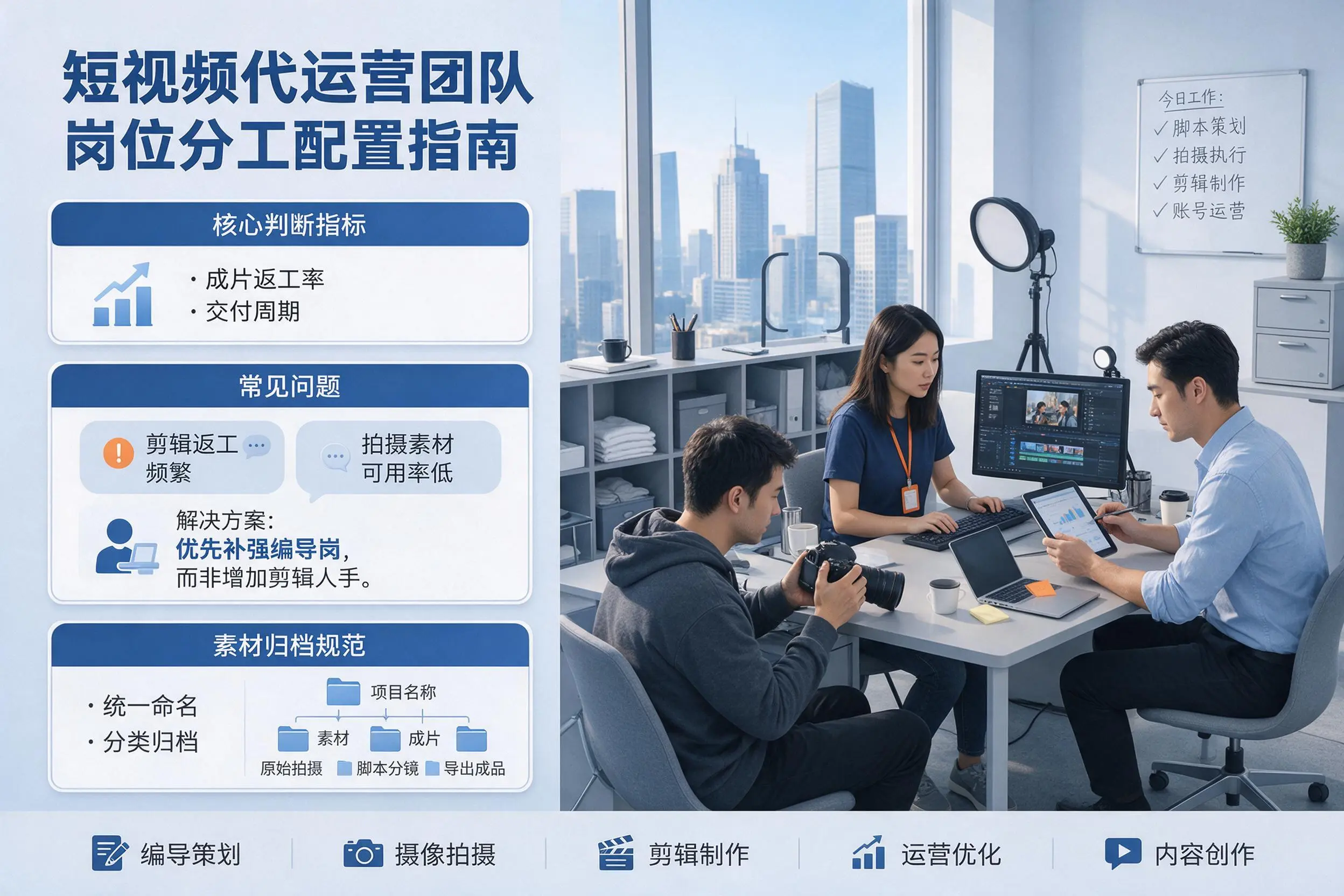 短视频代运营团队如何配置？肇庆企业岗位分工科普说明