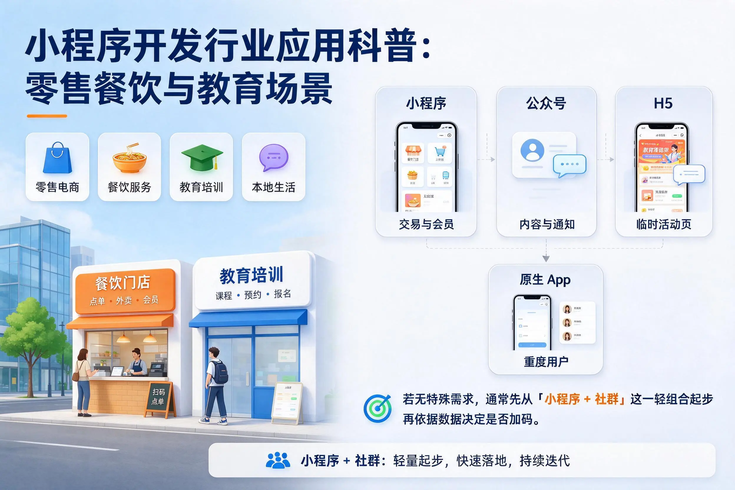 肇庆小程序开发行业应用科普:零售餐饮与教育场景