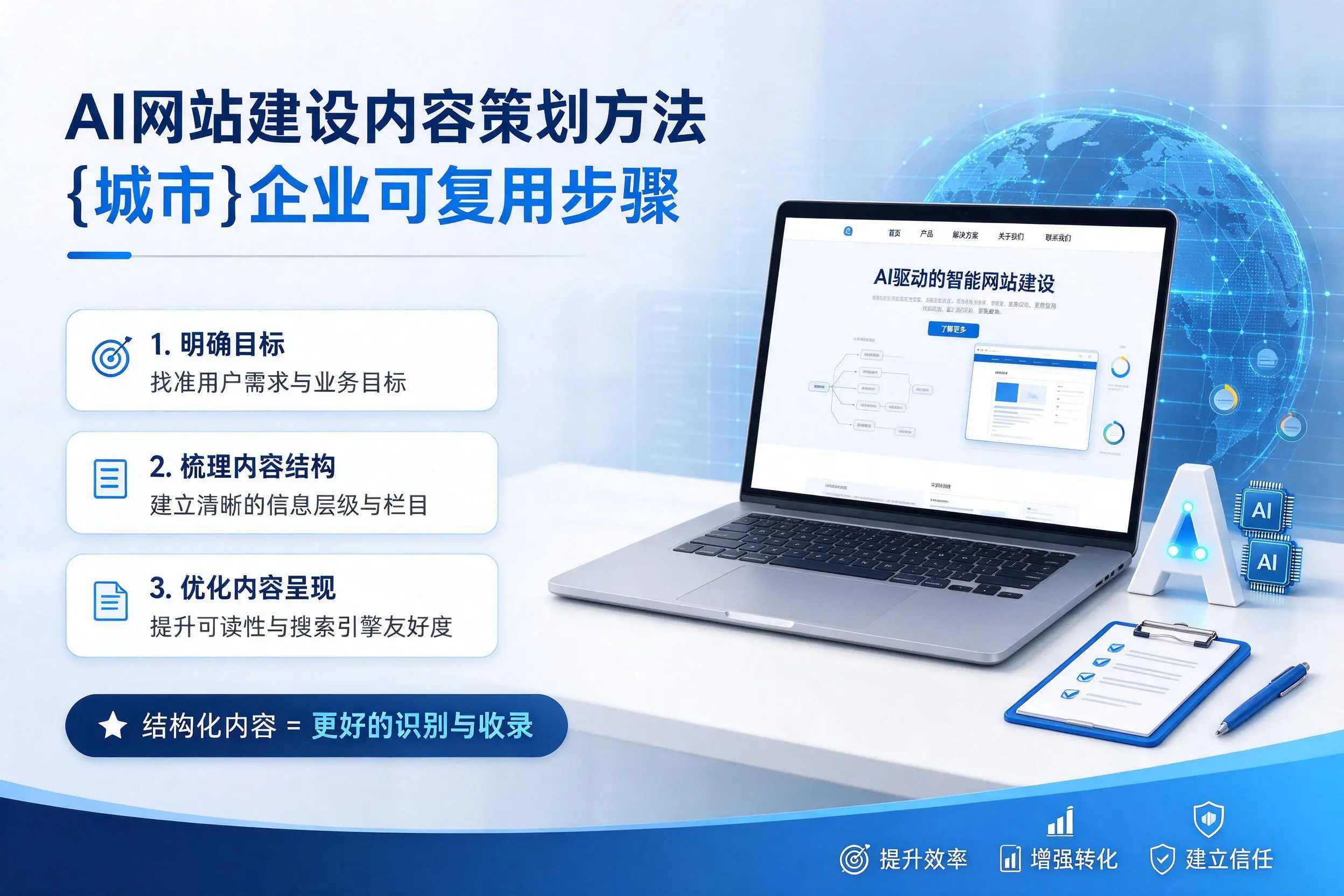 AI网站建设内容策划方法,肇庆企业可复用步骤