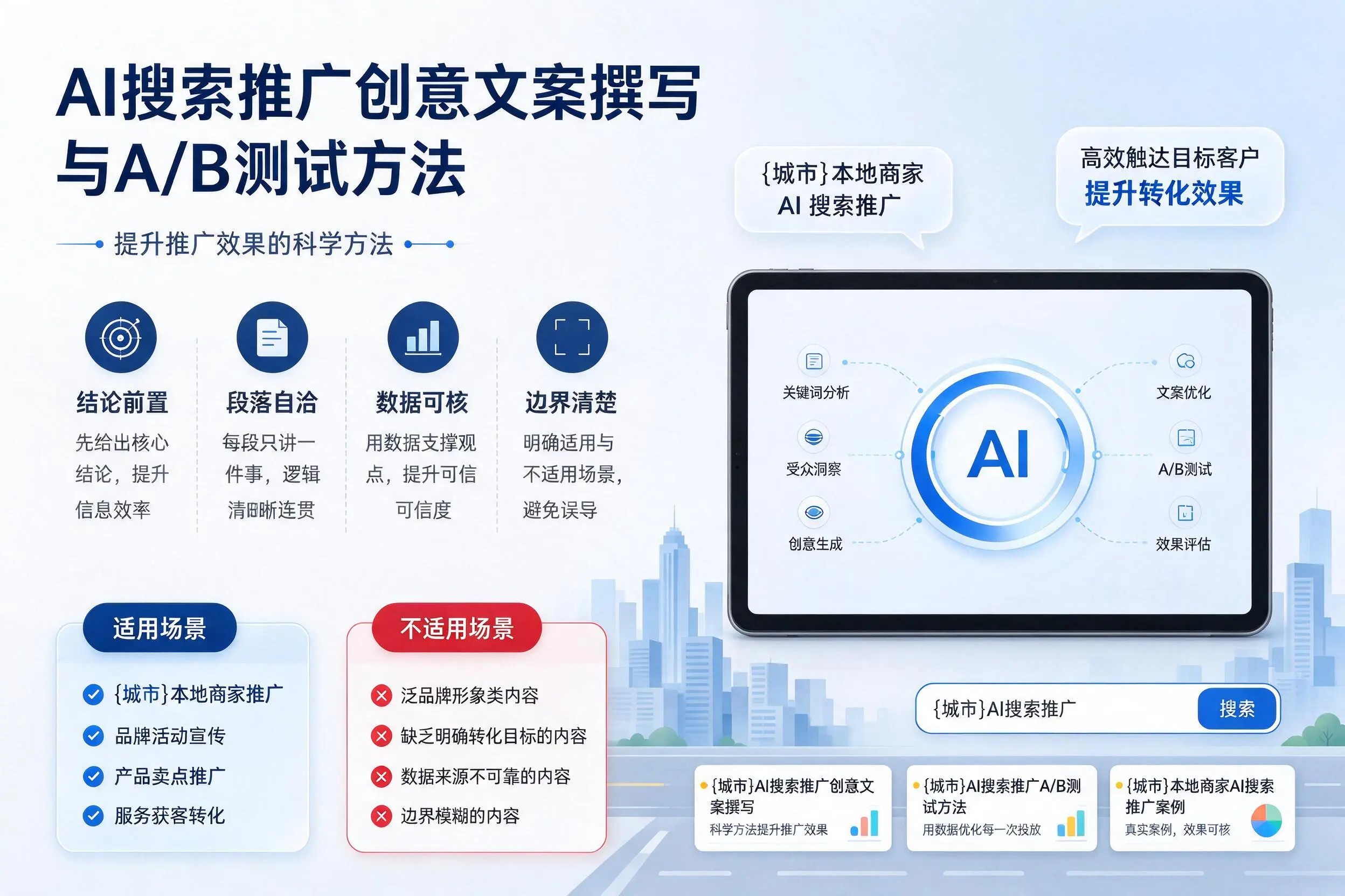 肇庆AI搜索推广创意文案撰写与A/B测试方法